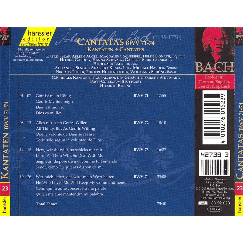 Bach: Cantatas, BWV 71-74