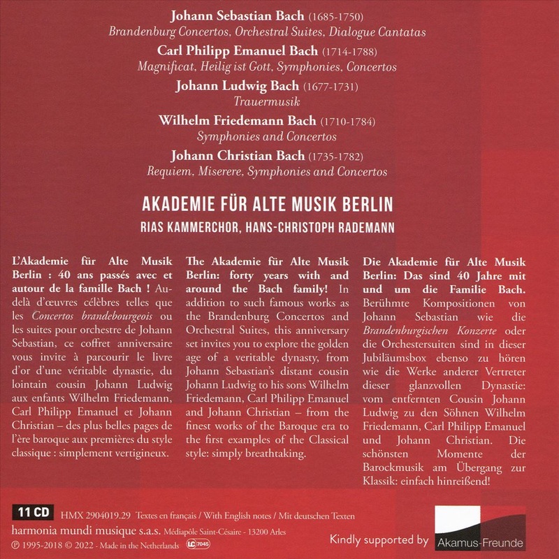Bach Dynasty: Johann Sebastian, Carl Philipp Emanuel, Johann Ludwig, Wilhelm Friedemann, Johann Christian