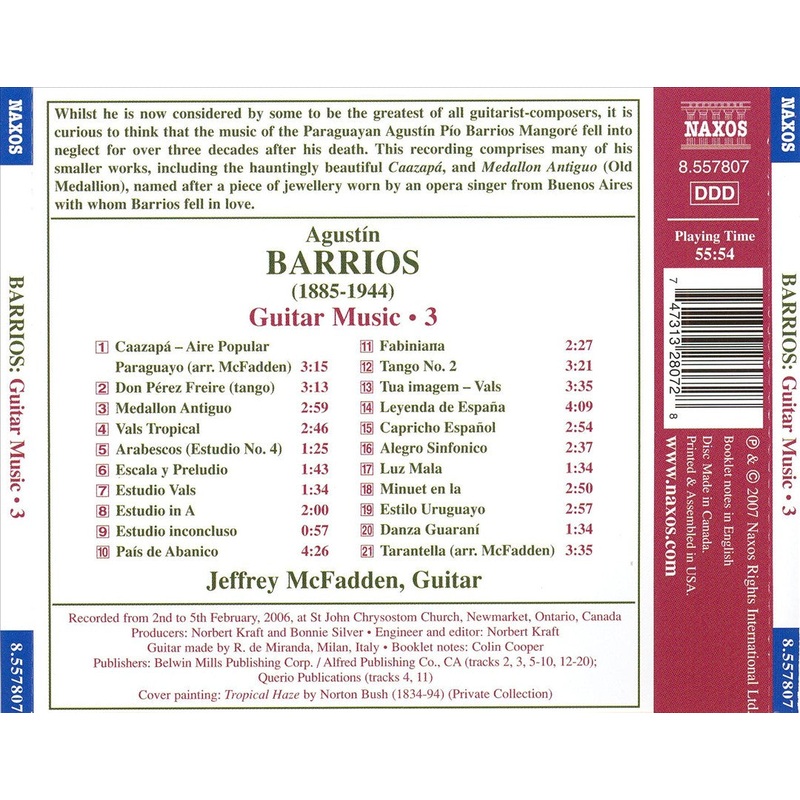 Agustn Barrios: Guitar Music 3