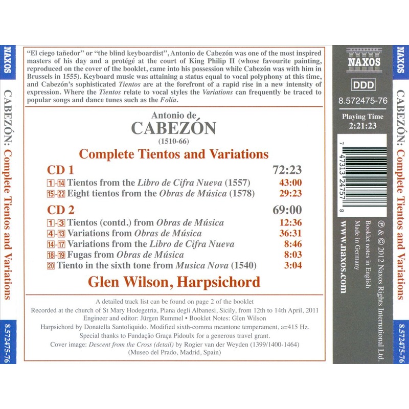 Antonio de Cabezn: Complete Tientos and Variations