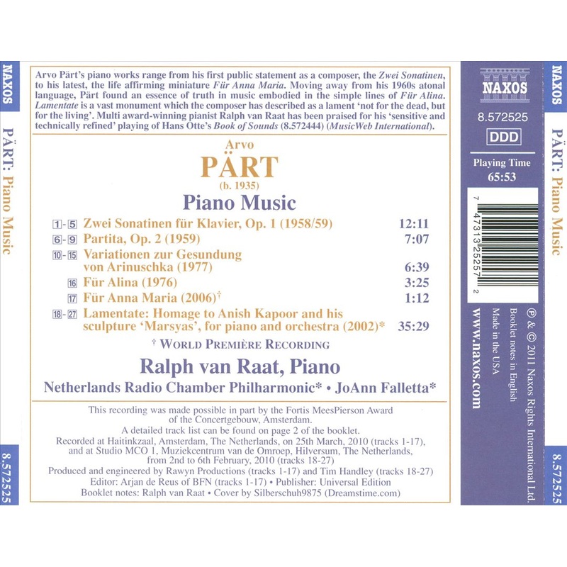 Arvo Prt: Piano Music