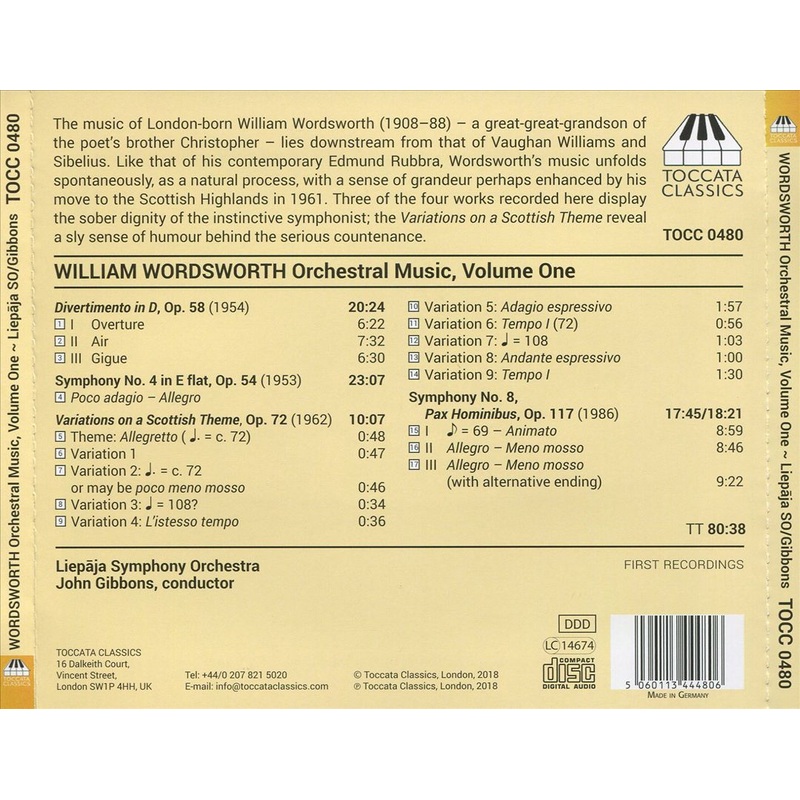 William Wordsworth: Orchestral Music, Vol. 1