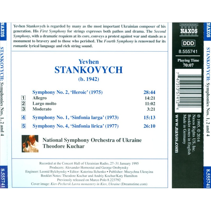 Yevhen Stankovych: Symphonies Nos. 1, 2 and 4