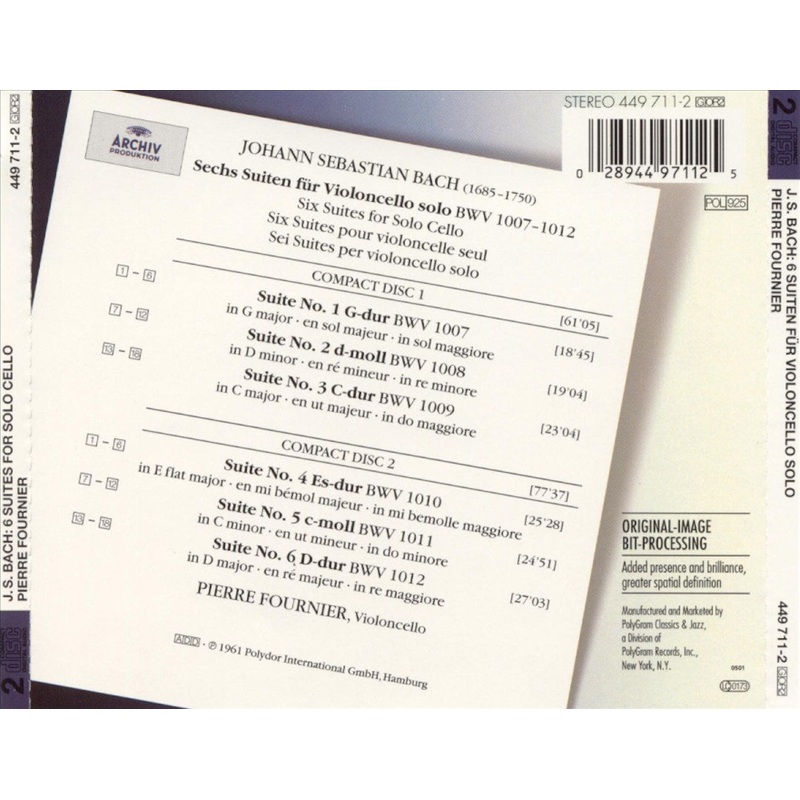 Bach: 6 Suiten fr Violoncello solo