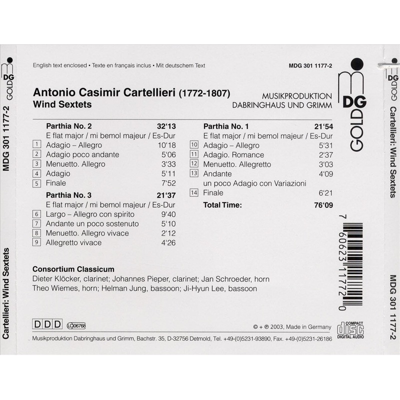Antonio Casimir Cartellieri: Wind Sextets