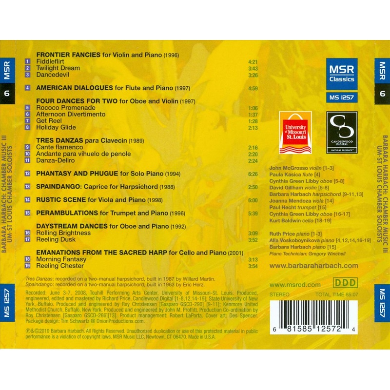 Barbara Harbach: Chamber Music, Vol. 3