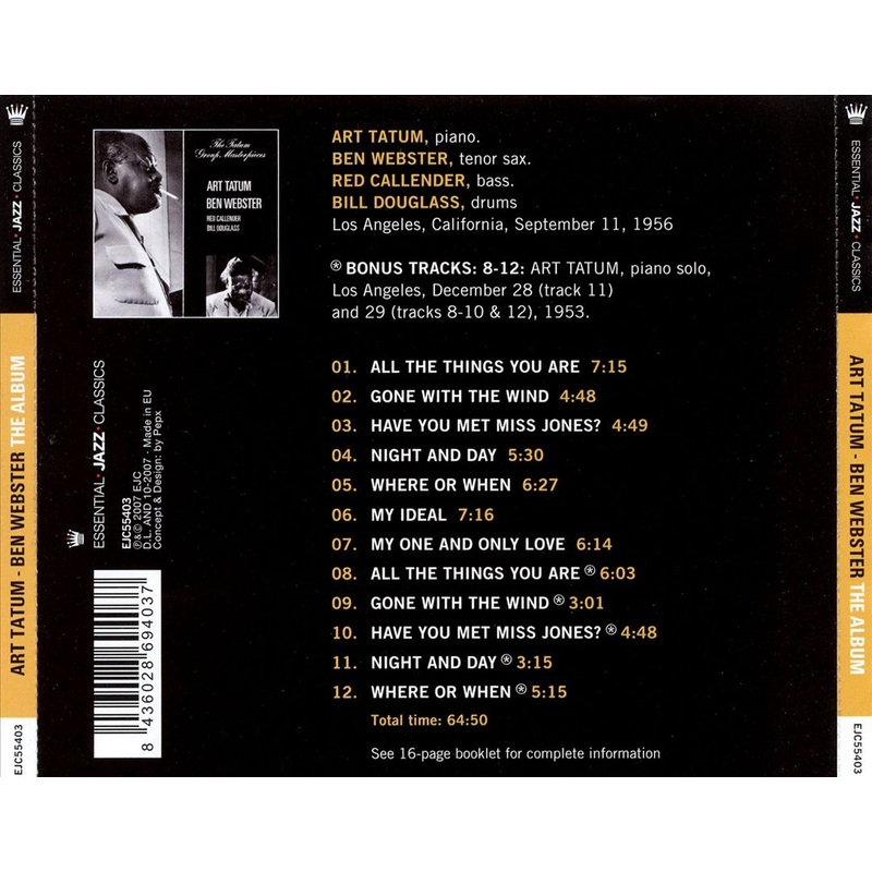 Art Tatum-Ben Webster: The Album [Essential Jazz Classics]
