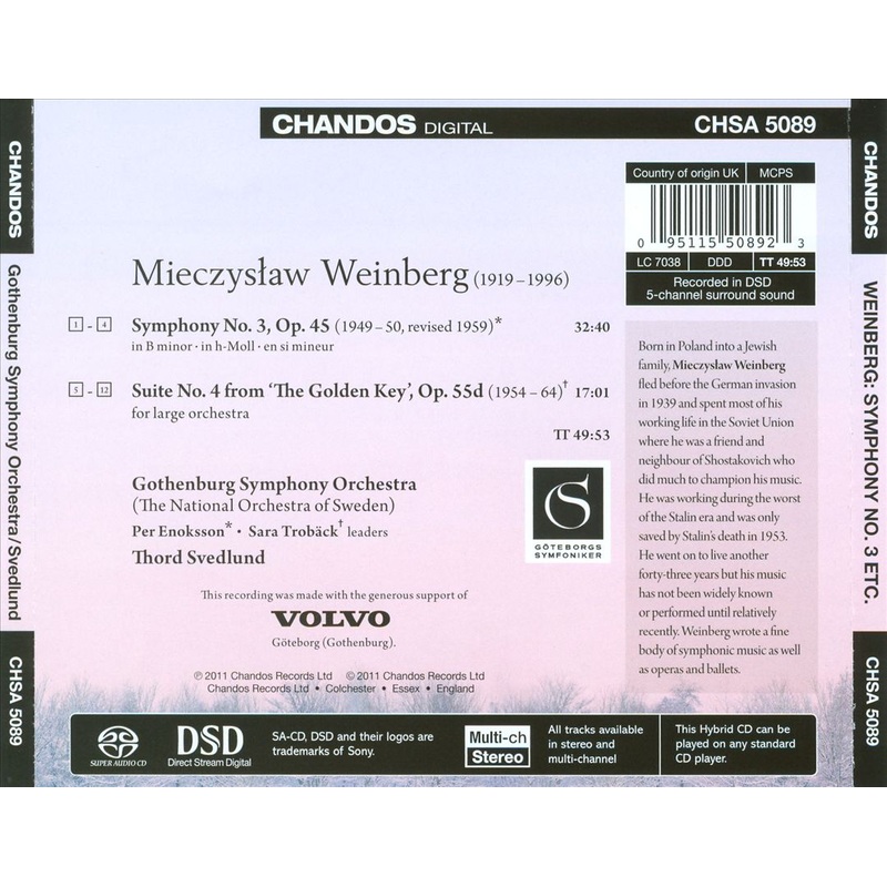 Weinberg: Symphony No. 3; Suite No. 4 from ‘The Golden Key’