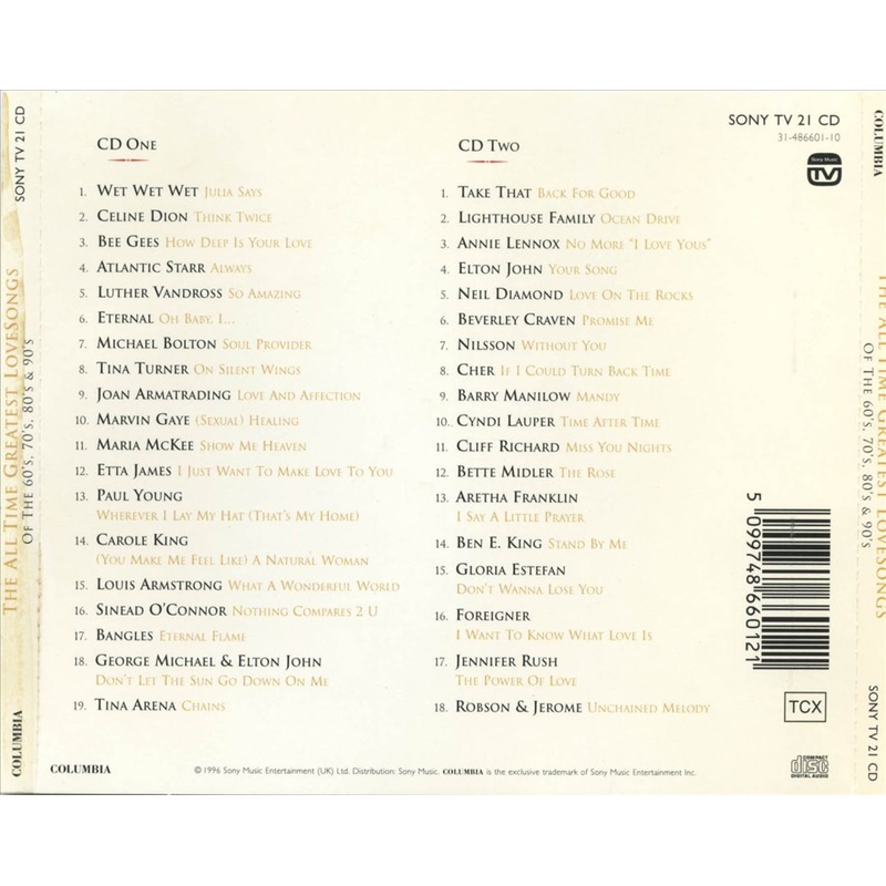 All Time Greatest Love Songs, Vol. 1