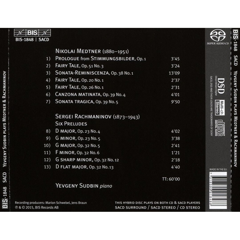 Yevgeny Sudbin plays Medtner & Rachmaninov