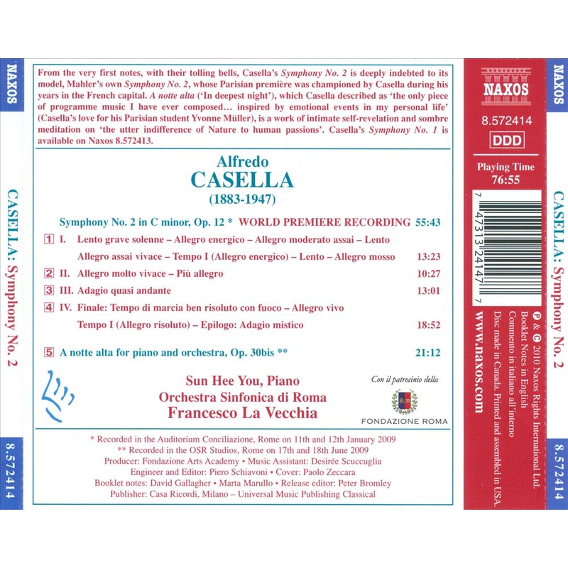 Alfredo Casella: Symphony No. 2; A notte alta