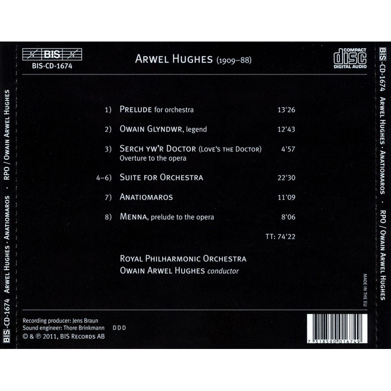 Anatiomaros: Orchestral Music by Arwel Hughes