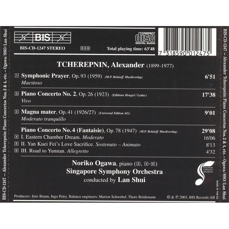 Alexander Tcherepnin: Piano Concertos