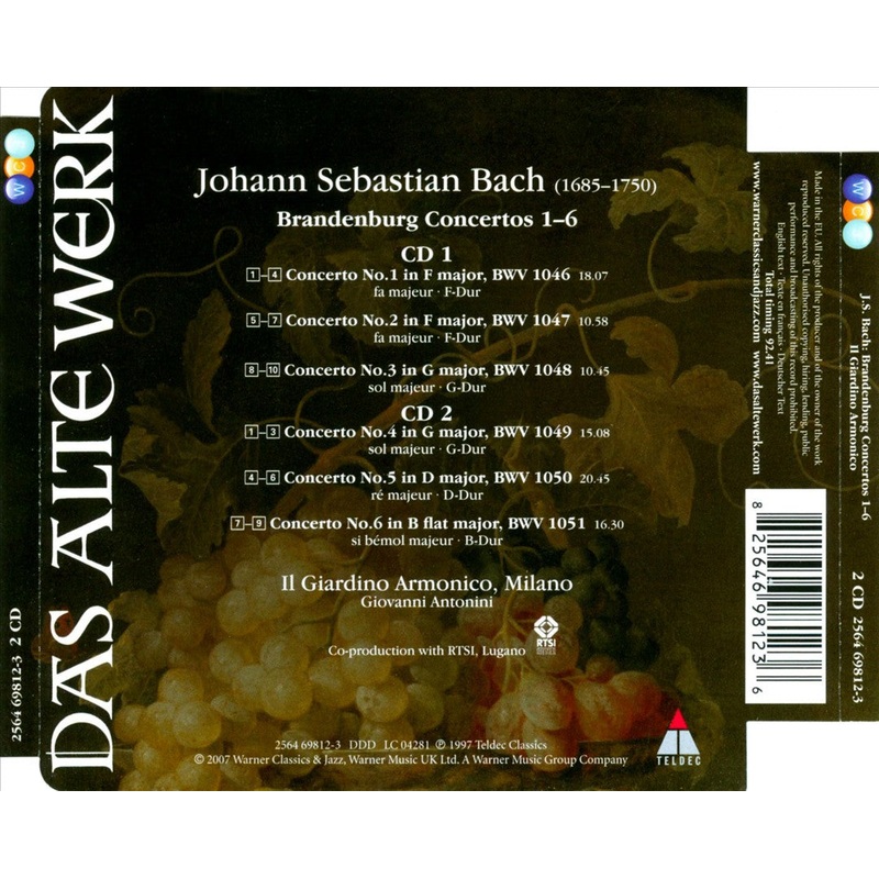 Bach: Brandenburg concertos, Nos. 1-6