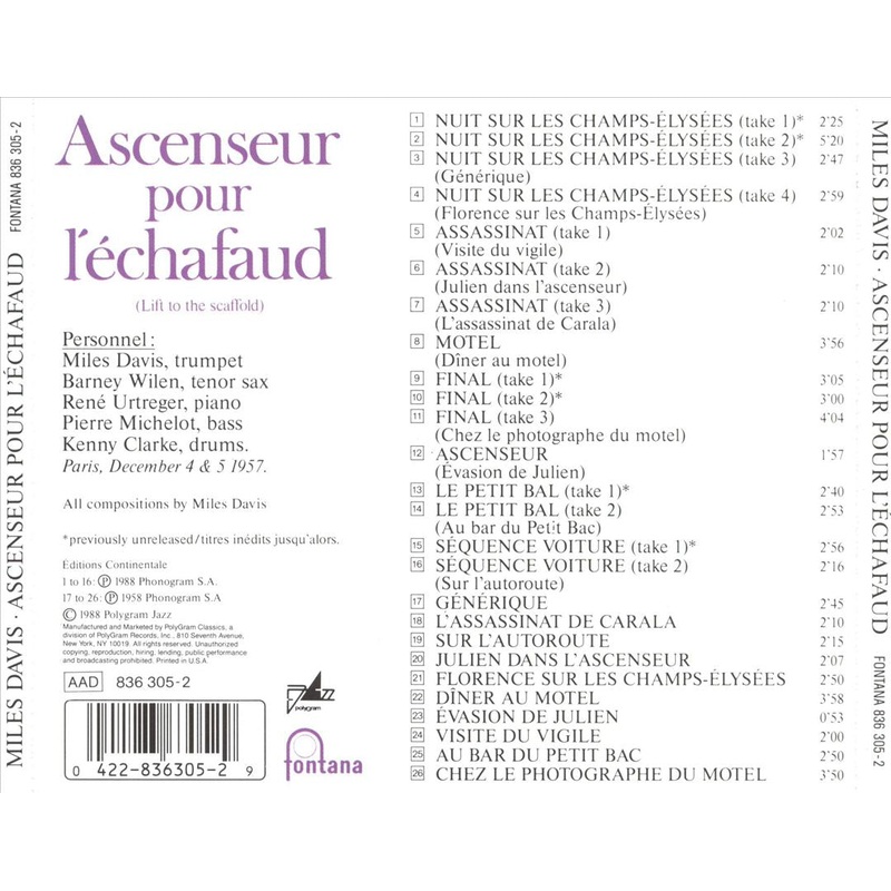 Ascenseur Pour l’chafaud [Complete Recordings]