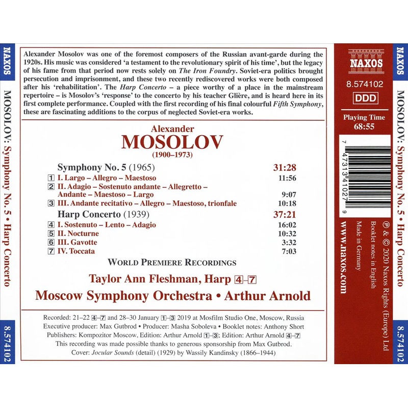 Alexander Mosolov: Symphony No. 5; Harp Concerto