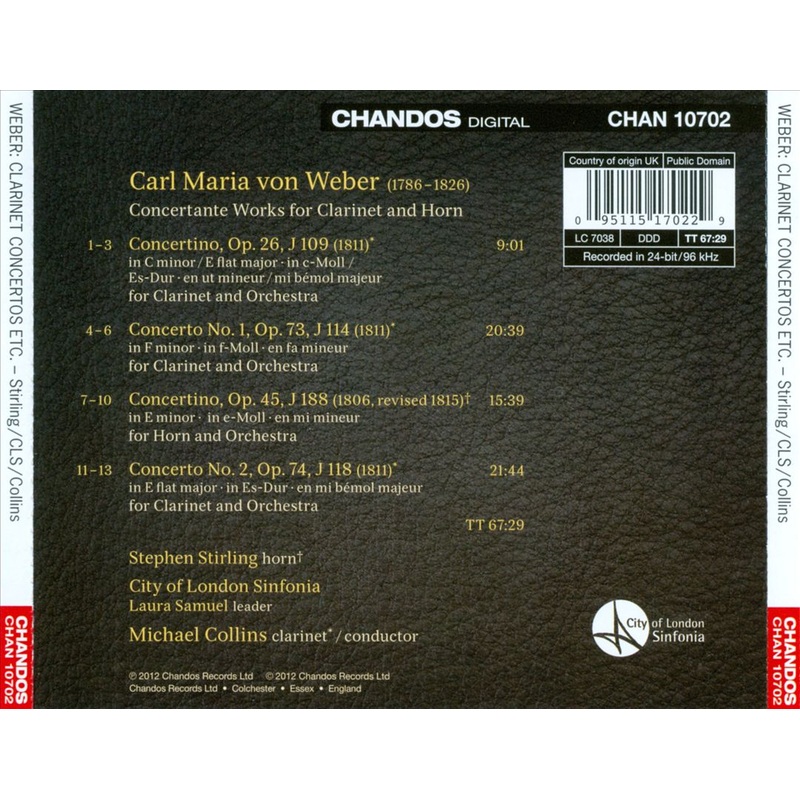 Weber: Clarinet Concertos Nos. 1 & 2; Clarinet Concertino; Horn Concertino