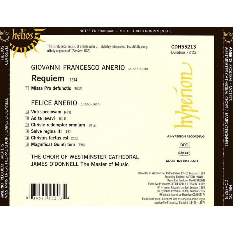 Anerio: Requiem; Six Motets