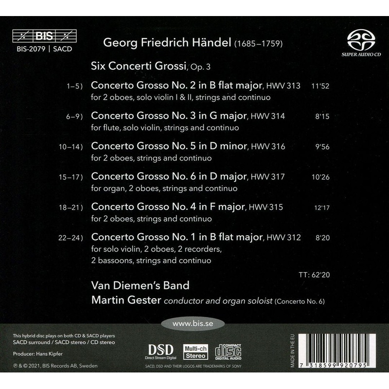 6 Concerti Grossi da G.F. Handel, Opera Terza
