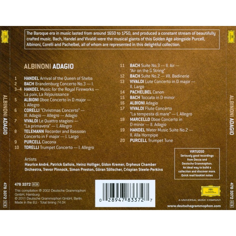 Albinoni: Adagio; Pachelbel: Canon