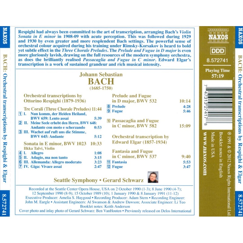 Bach: Orchestral Transcriptions by Respighi and Elgar
