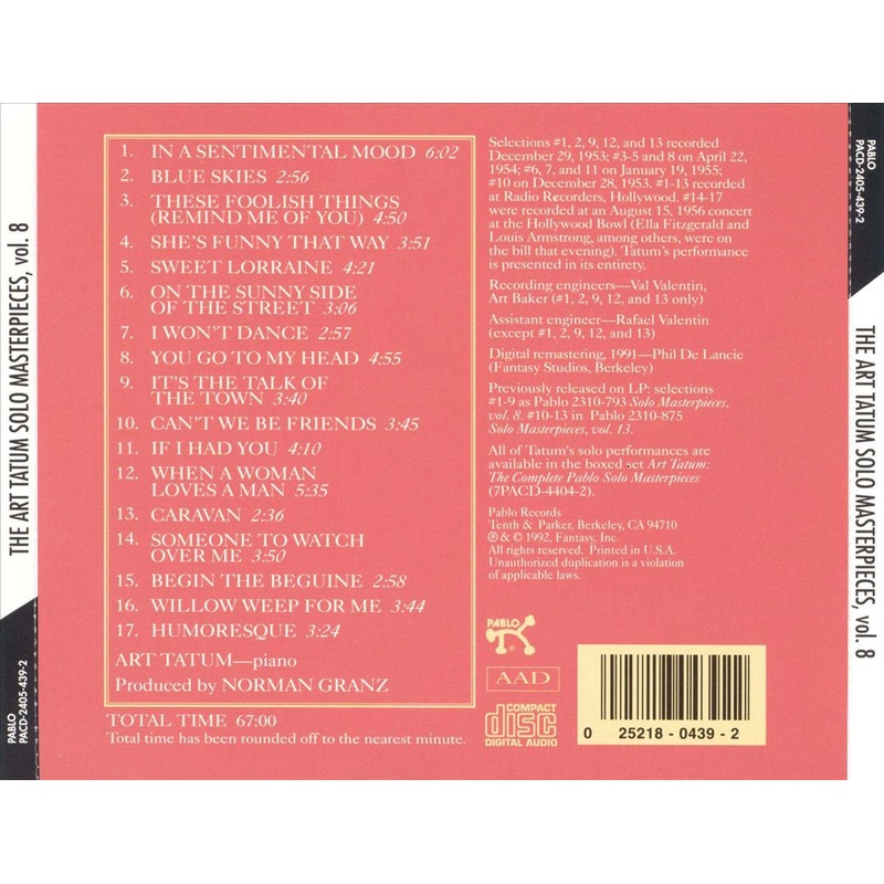 Art Tatum Solo Masterpieces, Vol. 8